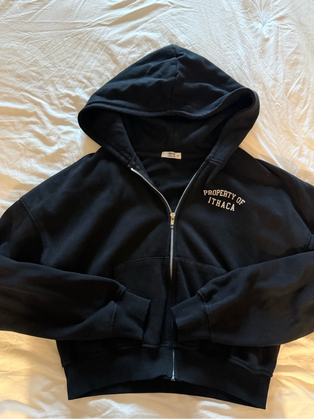 Property of Ithaca Black Juniors Zip-Up Hoodie
